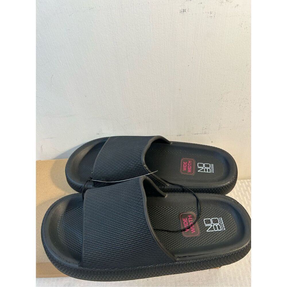 Nobo‎ black shoes pillow slides sandals 9w new